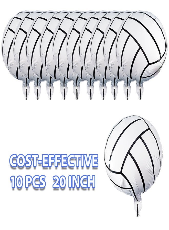 EaciTown 10 Pcs Volleyball Balloons 20 Inch Volleyball Pattern Foil Ballon for Volleyball Themed Birthday Party Suppiles Volleyball Game Day Decorations - Image 2